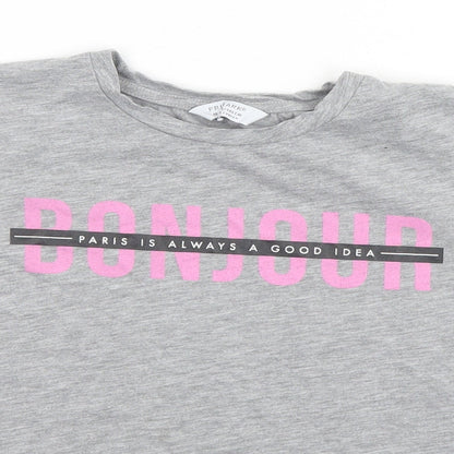 Primark Girls Grey   Basic T-Shirt Size 10-11 Years  - Paris is Always a Good Idea