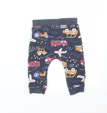 FRED&FLO Baby Blue Geometric   Trousers Size 6-9 Months