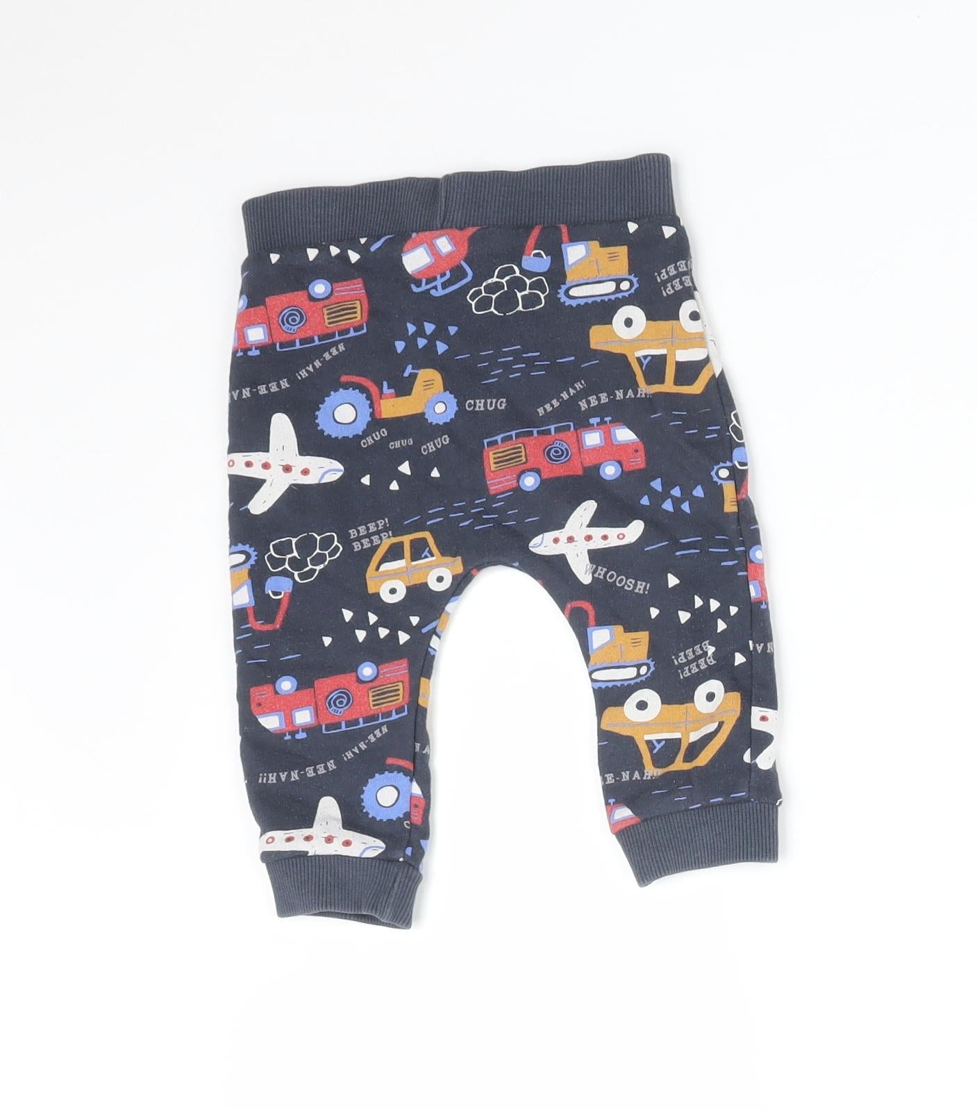 FRED&FLO Baby Blue Geometric   Trousers Size 6-9 Months