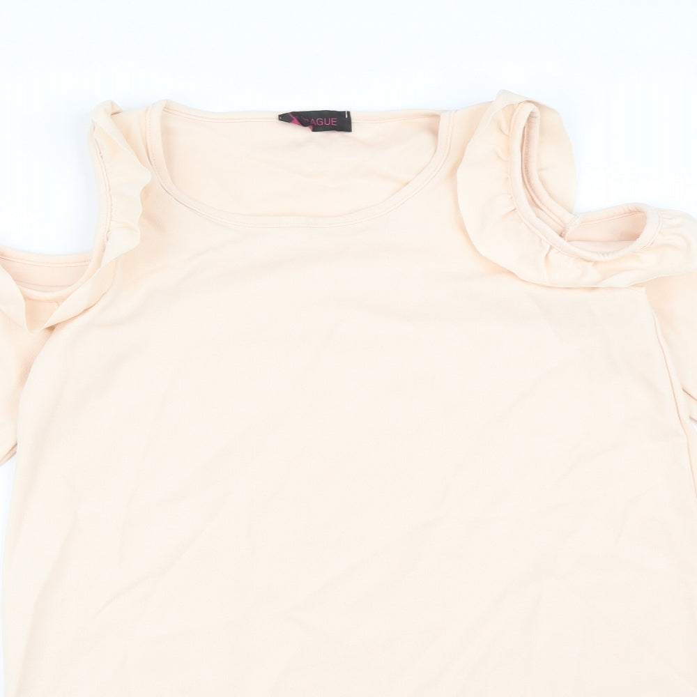 Womens UK Size 10 Prague Pink Basic T-Shirt