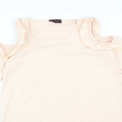 Womens UK Size 10 Prague Pink Basic T-Shirt