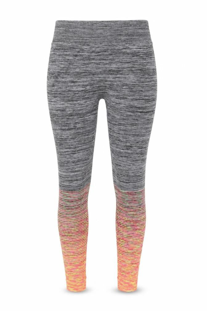 Front view of Preworn women’s multicoloured flecked leggings one, size UK, 23-inch leg