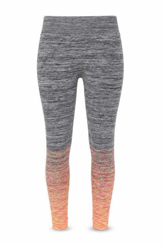 Front view of Preworn women’s multicoloured flecked leggings one, size UK, 23-inch leg