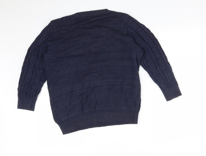 Mens UK Size L H&M Blue Pullover Sweatshirt