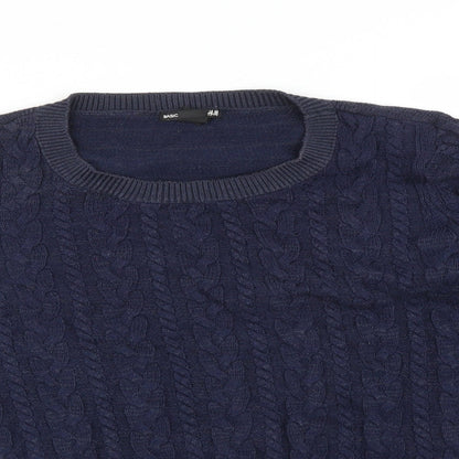 Mens UK Size L H&M Blue Pullover Sweatshirt