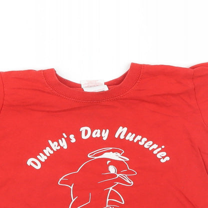 Fruit of the Loom Baby Red   Basic T-Shirt Size 12-18 Months  - DUNKY'S DAY NURSERIES