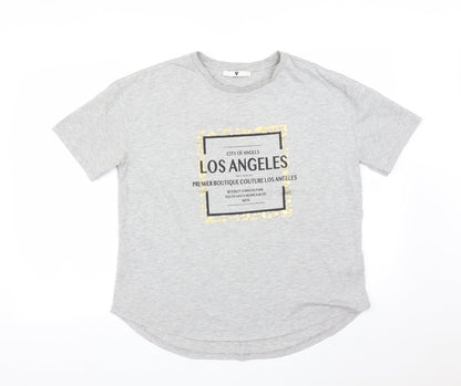 Womens UK Size 10 Very Grey Basic T-Shirt