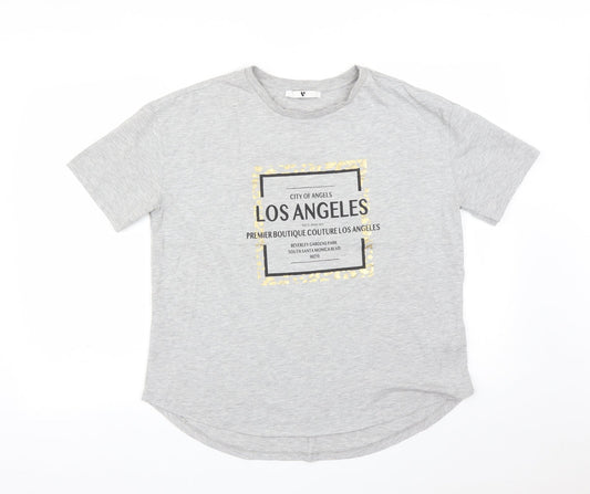Womens UK Size 10 Very Grey Basic T-Shirt