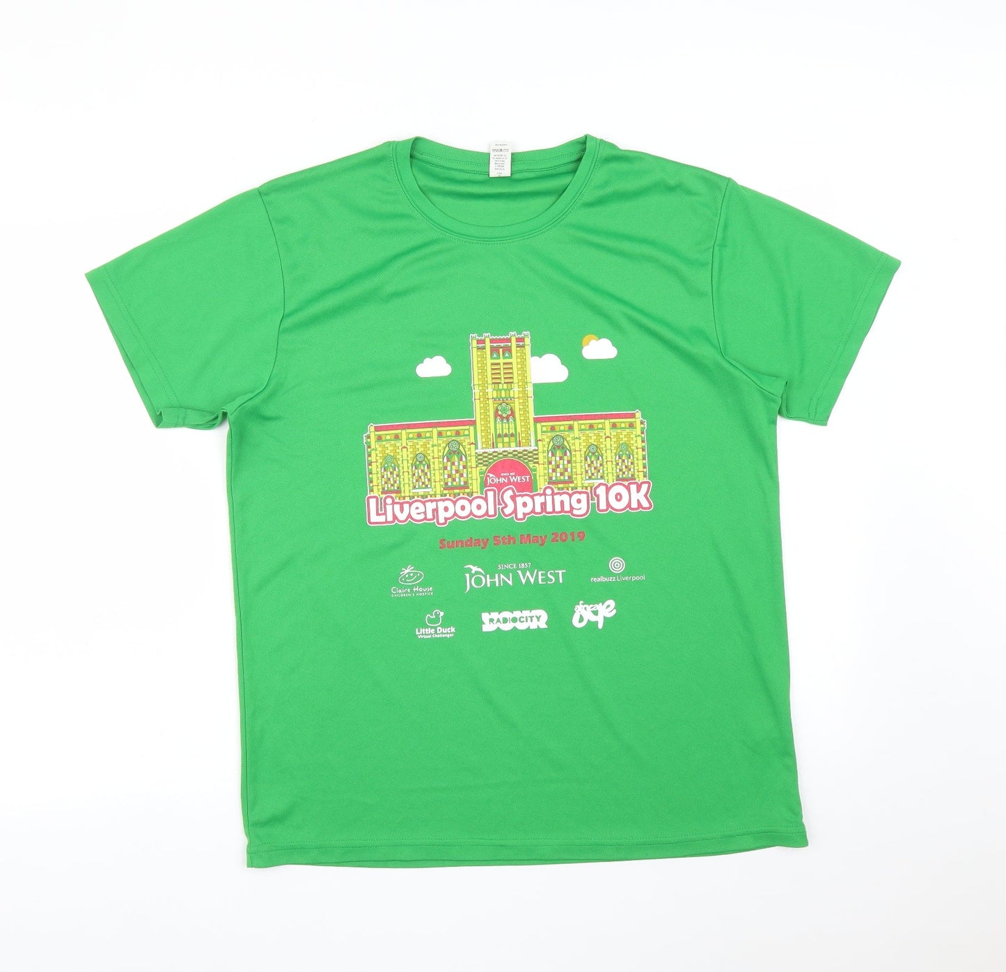 Roly Mens Green   Basic T-Shirt Size L  - LIVERPOOL SPRING 10K 2019