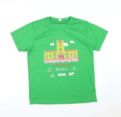 Roly Mens Green   Basic T-Shirt Size L  - LIVERPOOL SPRING 10K 2019