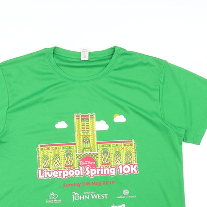 Roly Mens Green   Basic T-Shirt Size L  - LIVERPOOL SPRING 10K 2019