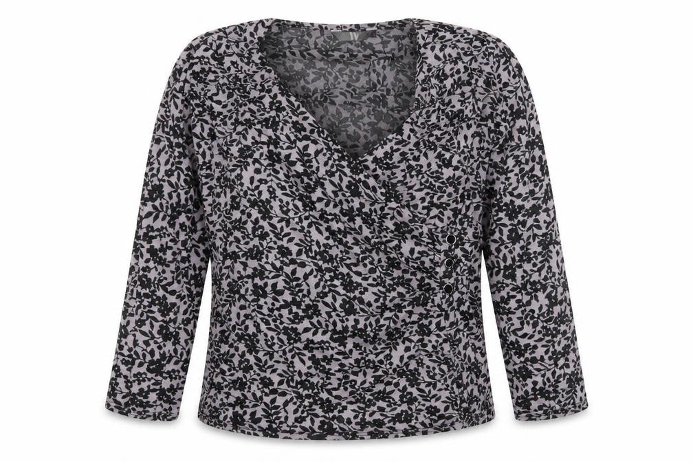 Womens UK Size L W Grey Wrap Blouse