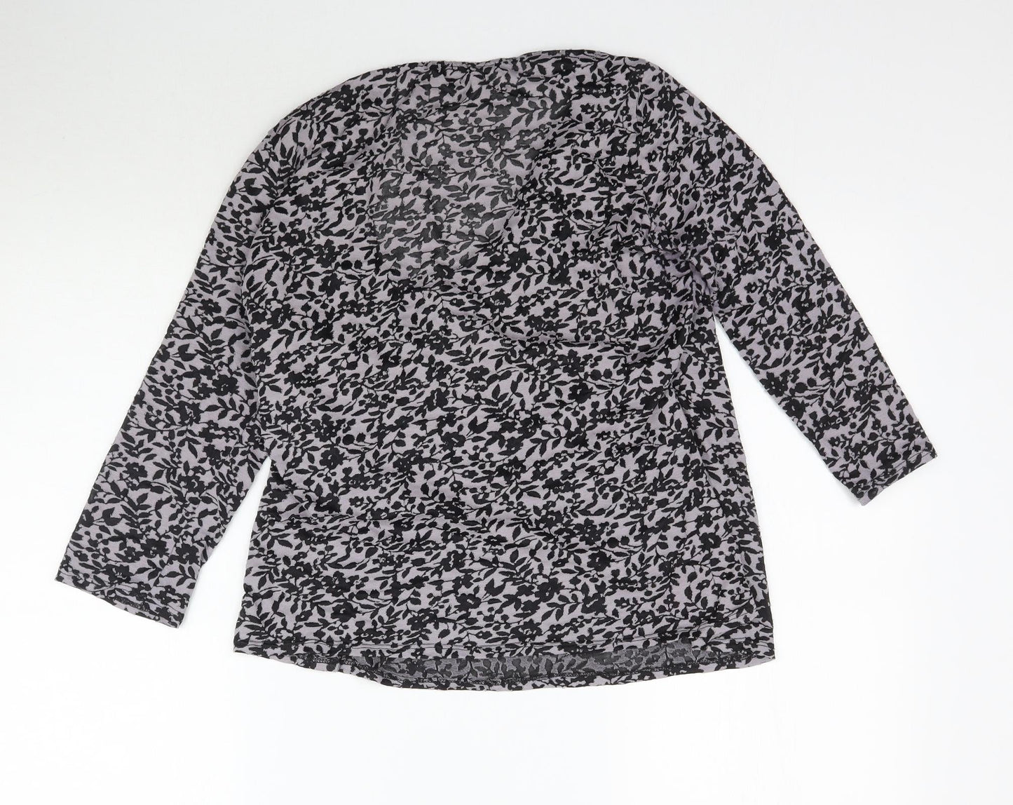Womens UK Size L W Grey Wrap Blouse