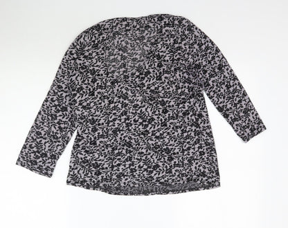 Womens UK Size L W Grey Wrap Blouse