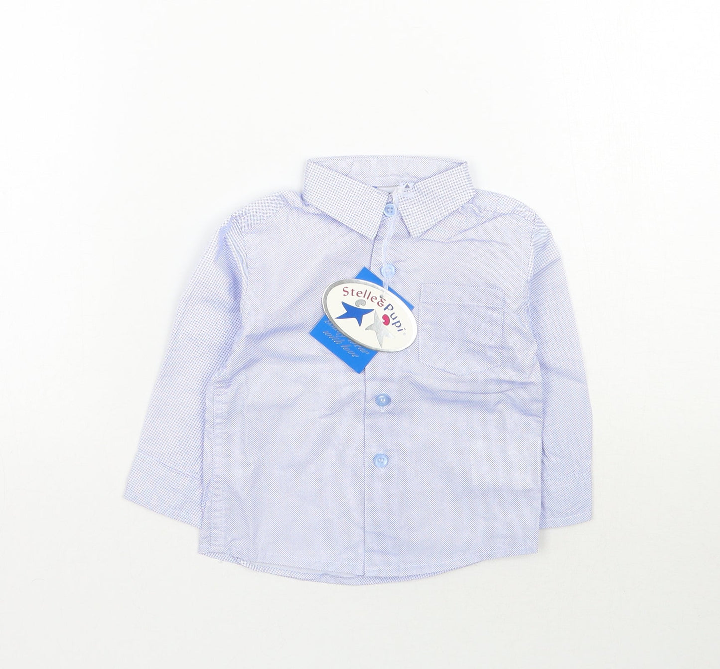 Stelle & Pupi Baby Blue   Basic Button-Up Size 6-9 Months