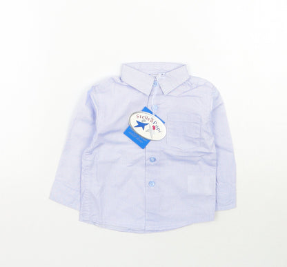 Stelle & Pupi Baby Blue   Basic Button-Up Size 6-9 Months