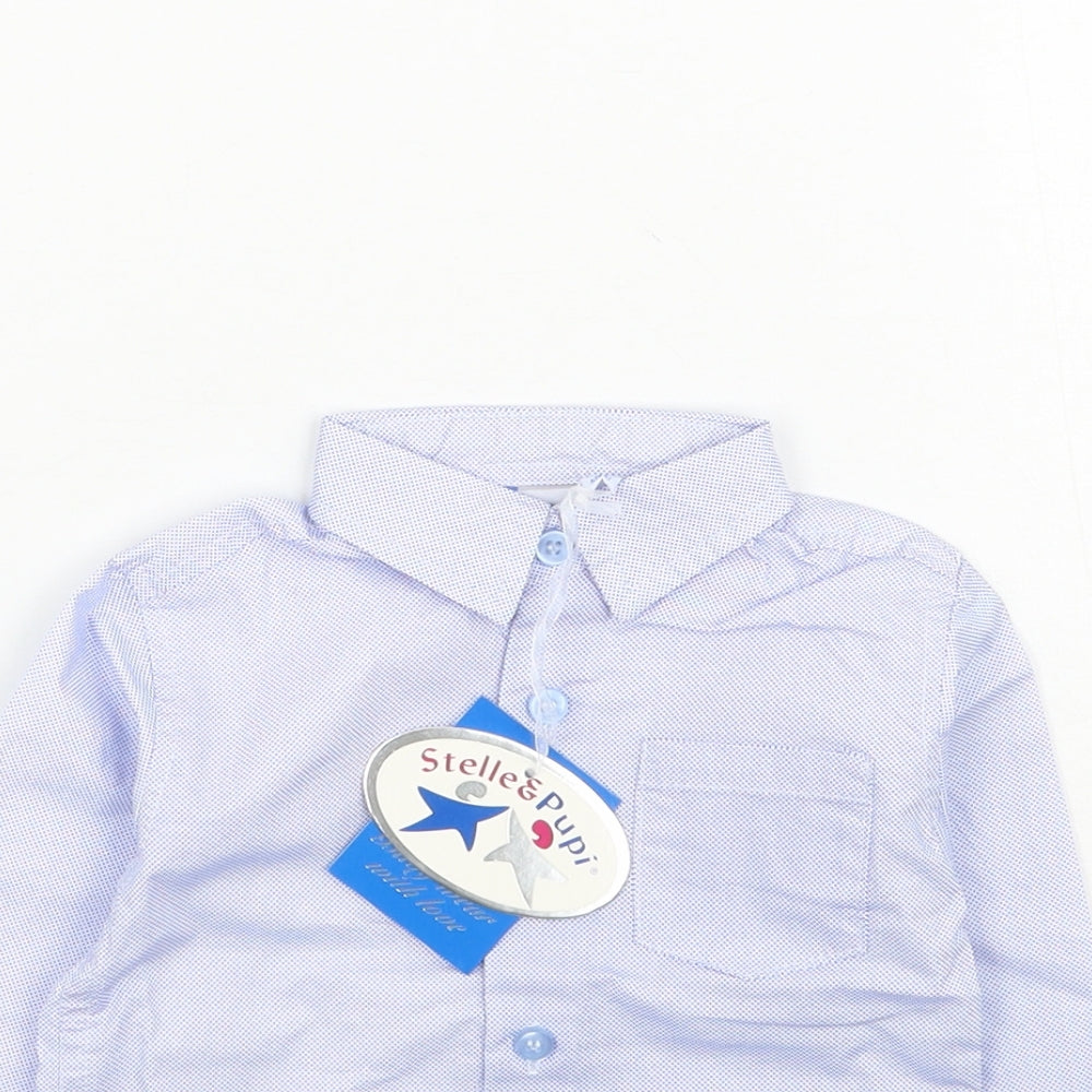 Stelle & Pupi Baby Blue   Basic Button-Up Size 6-9 Months