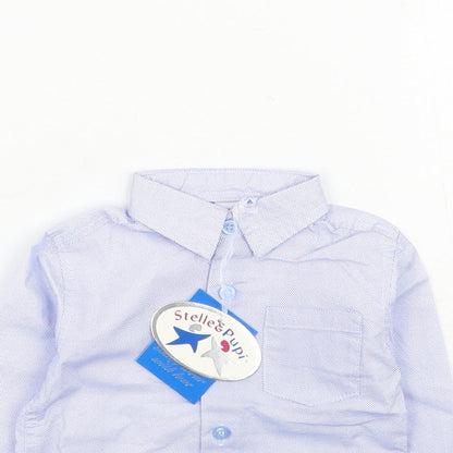 Stelle & Pupi Baby Blue   Basic Button-Up Size 6-9 Months