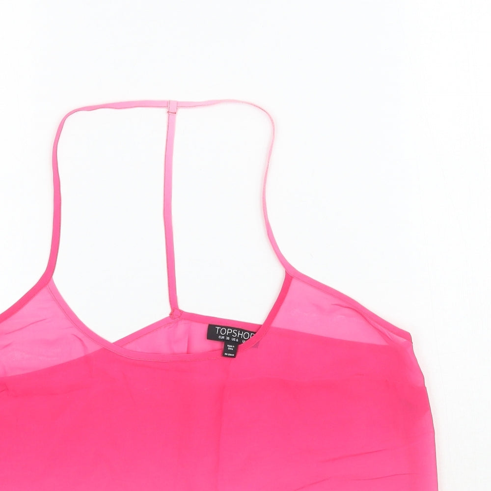 Womens UK Size 10 Topshop Pink Camisole Blouse
