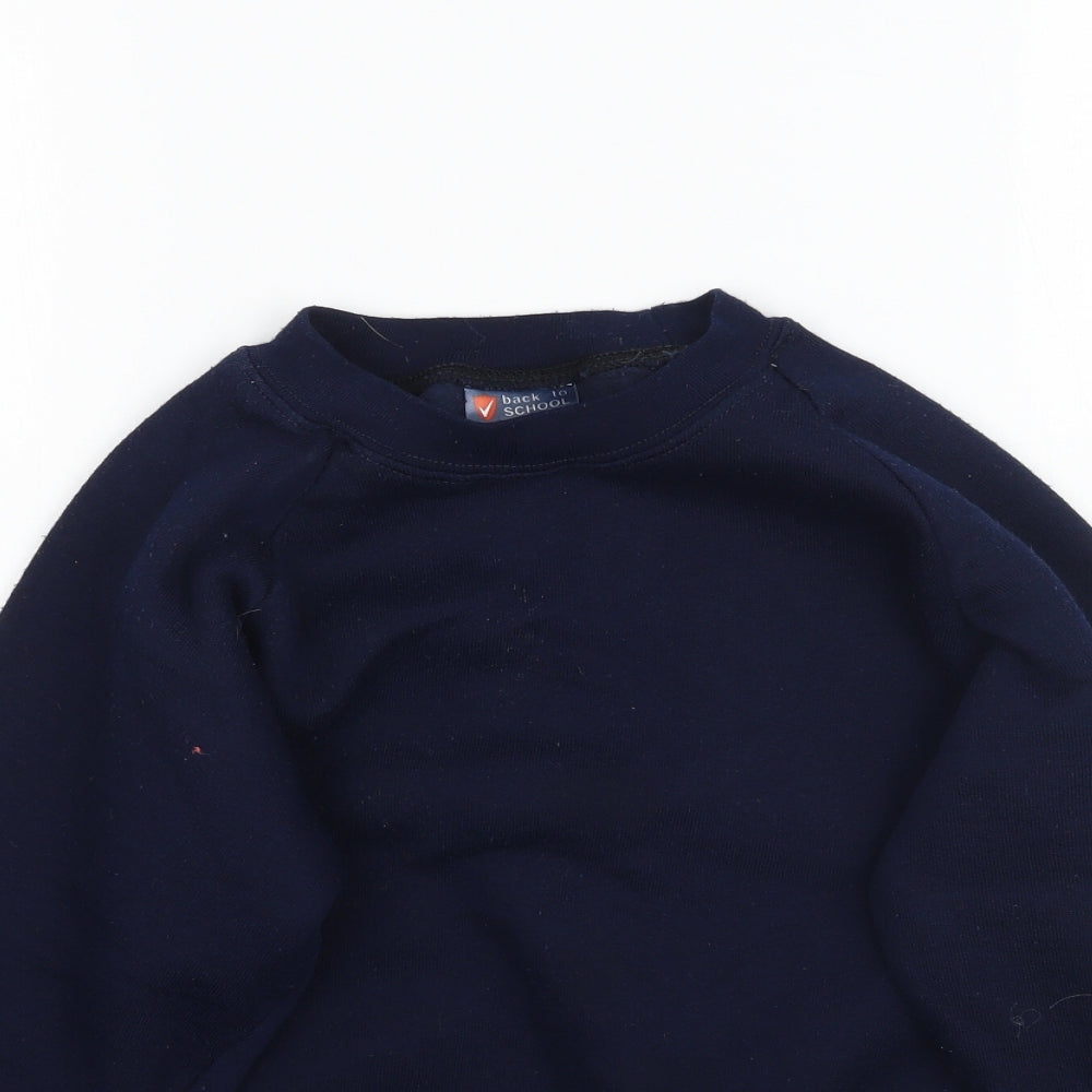 Back to school Girls Blue   Pullover Sweatshirt Size L