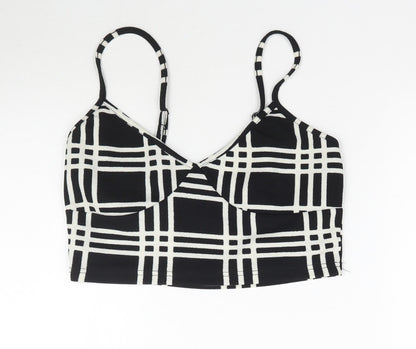 SheIn Womens Black Plaid  Basic Blouse Size M