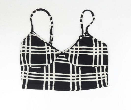 SheIn Womens Black Plaid  Basic Blouse Size M