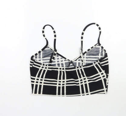 SheIn Womens Black Plaid  Basic Blouse Size M