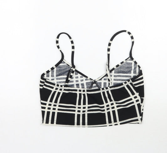 SheIn Womens Black Plaid  Basic Blouse Size M