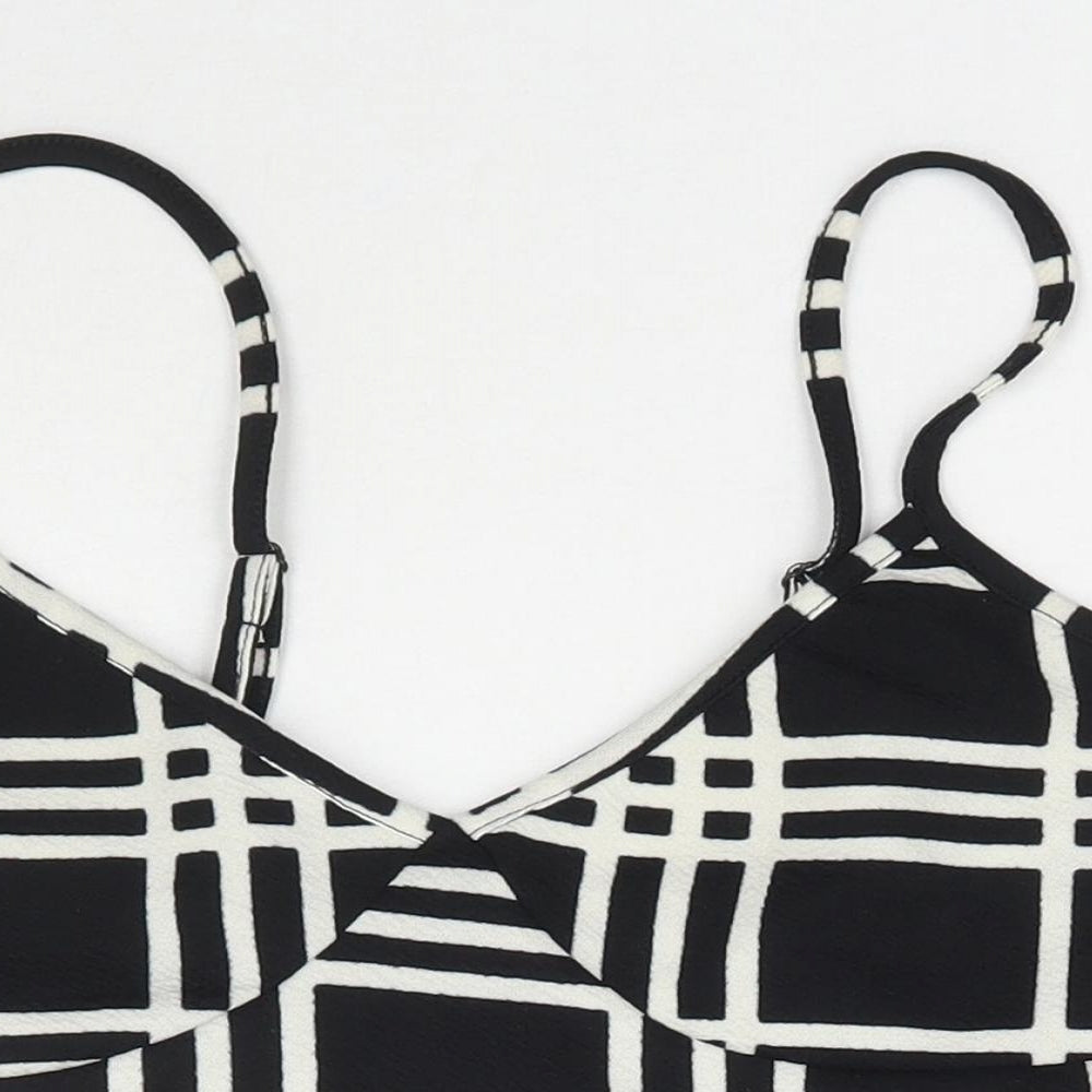 SheIn Womens Black Plaid  Basic Blouse Size M