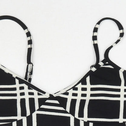 SheIn Womens Black Plaid  Basic Blouse Size M