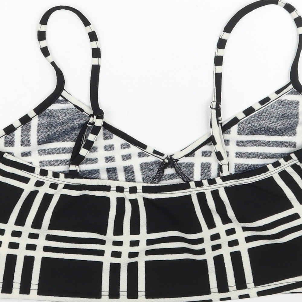 SheIn Womens Black Plaid  Basic Blouse Size M