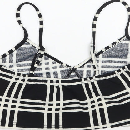 SheIn Womens Black Plaid  Basic Blouse Size M