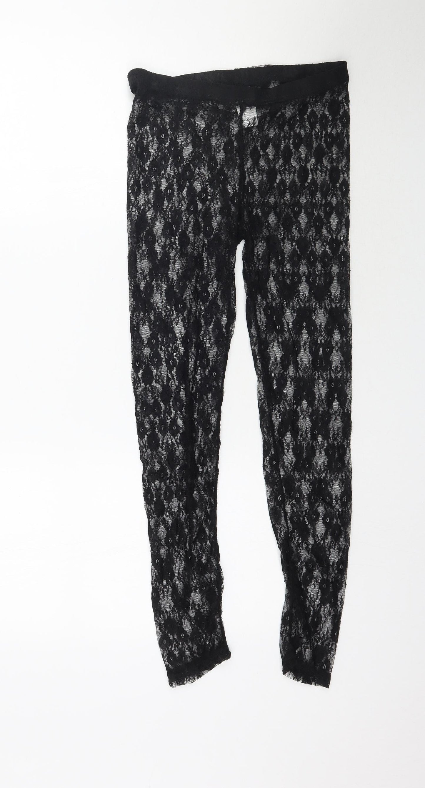 Smiffy's Womens Black  Lace Trousers  Size S L26 in