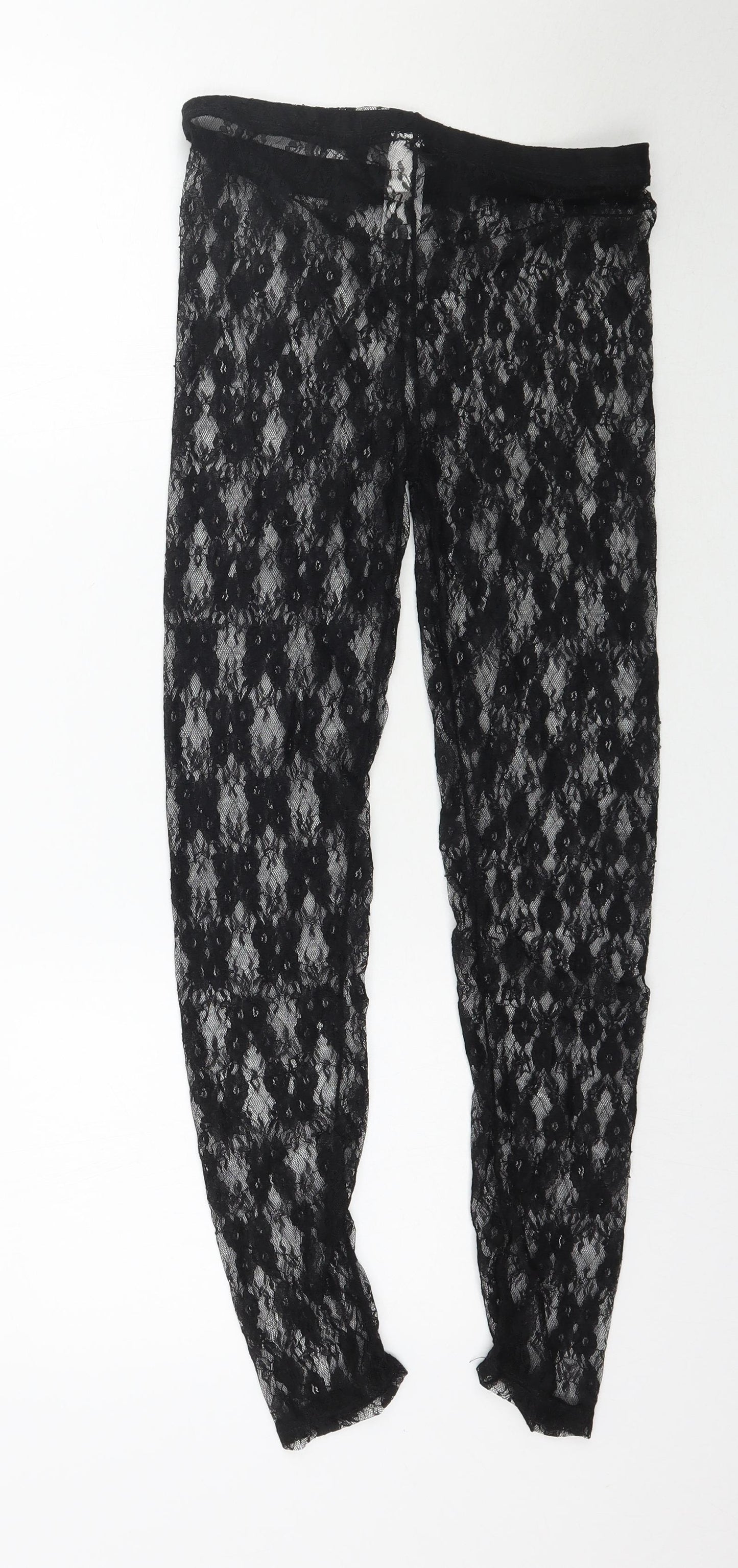 Smiffy's Womens Black  Lace Trousers  Size S L26 in