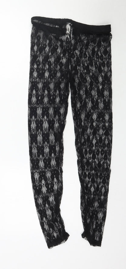 Smiffy's Womens Black  Lace Trousers  Size S L26 in