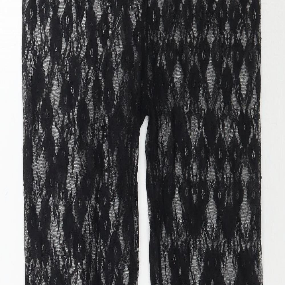 Smiffy's Womens Black  Lace Trousers  Size S L26 in