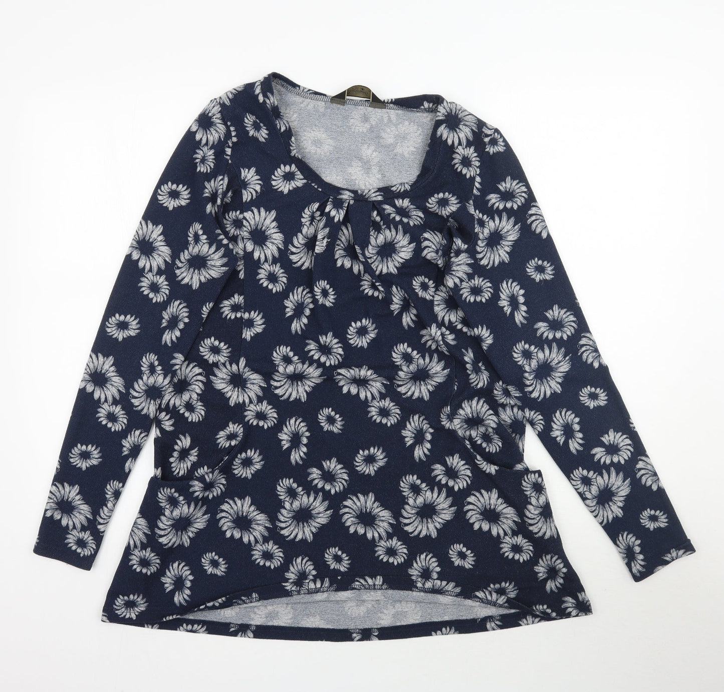 Originals Womens Black Floral  Basic T-Shirt Size 12