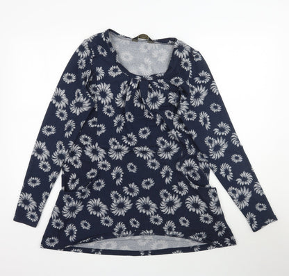 Originals Womens Black Floral  Basic T-Shirt Size 12