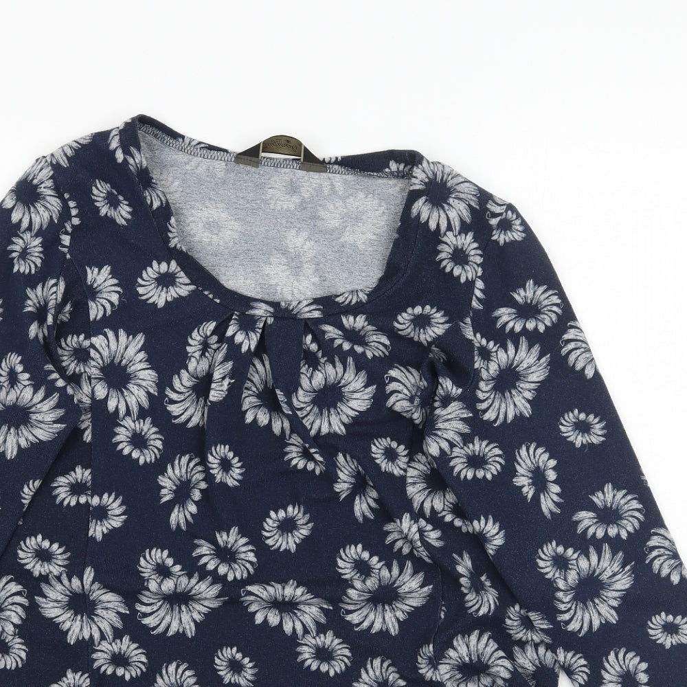 Originals Womens Black Floral  Basic T-Shirt Size 12