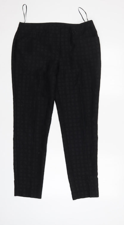 TU Womens Black Check  Trousers  Size 12 L28 in