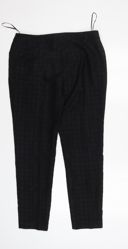TU Womens Black Check  Trousers  Size 12 L28 in