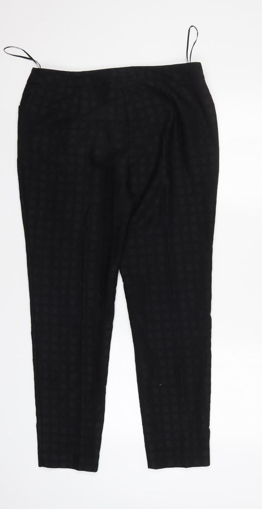 TU Womens Black Check  Trousers  Size 12 L28 in