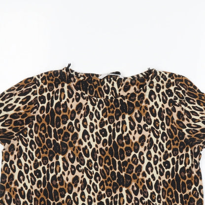 TU Womens Multicoloured Animal Print  Basic Blouse Size 8