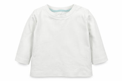 Front view of Morrisons Baby White Basic T-Shirt, size 0-3, Months