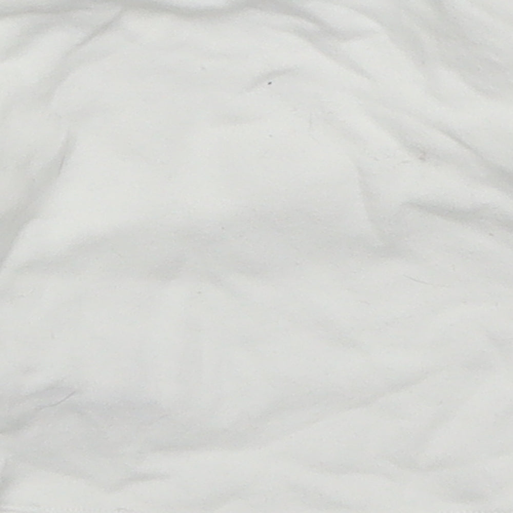 Brand and care label for Morrisons Baby White Basic T-Shirt, size 0-3, Months