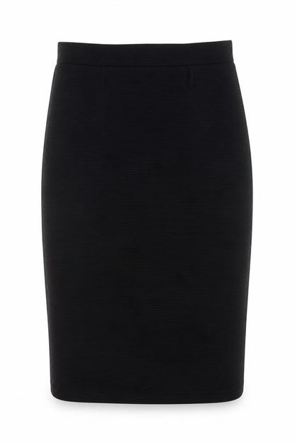 Front view of Ribbon women’s black straight & pencil skirt, size UK 10