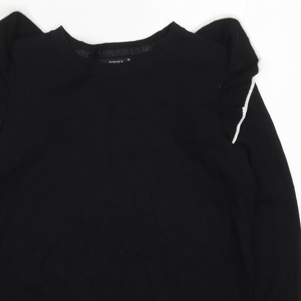 Womens UK Size 10 Papaya Black Pullover Jumper