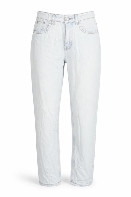 Front view of Denim Co women’s blue denim tapered jeans, size UK 10, 26-inch leg