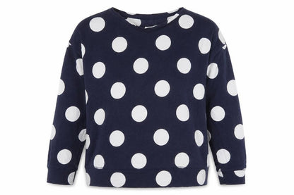 Front view of Next women’s blue polka dot top pyjama top, size M