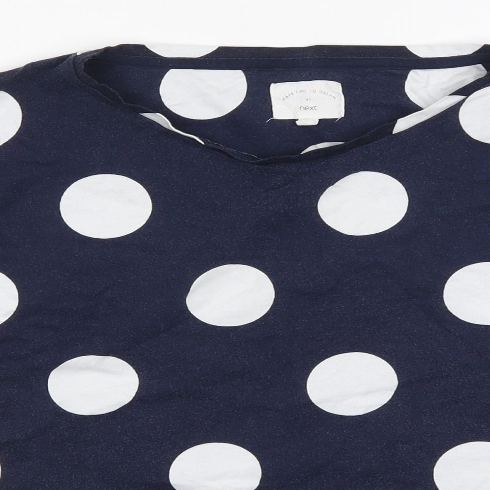 NEXT Womens Blue Polka Dot  Top Pyjama Top Size M